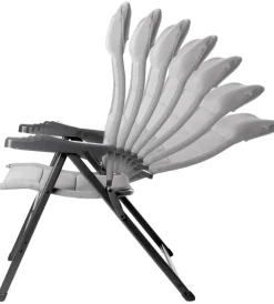 Campeggio-Brunner Sedia da campeggio reclinabile "aravel 3d medium" in alluminio e 3durafeel grigio chiaro 47x44x121 cm