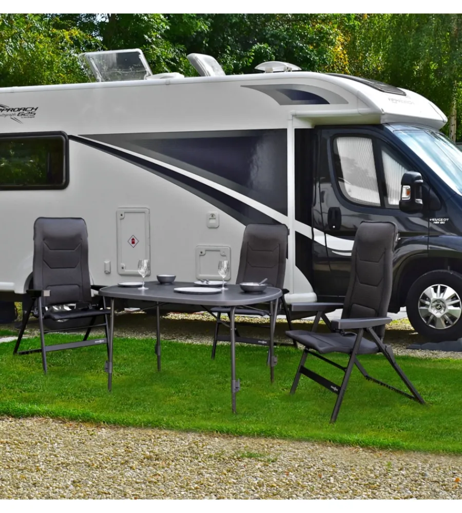 Campeggio-Brunner Sedia da campeggio reclinabile "rebel pro small" in alluminio e 3durafeel antracite 46x44x117,5 cm
