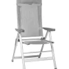 Brunner Campeggio|Sedia da campeggio reclinabile "skye" in alluminio e syntex plus grigio chiaro 46,5x42x124 cm