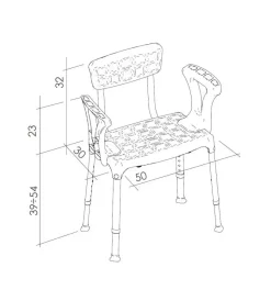 Accessori Bagno|Sedia da doccia regolabile con schienale e braccioli
