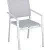 Clearance Sedia da esterno con braccioli solaria "zara" in alluminio bianco e grigio chiaro 54x57x89 cm Mobili Da Giardino E Accessori