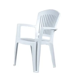 Mobili Da Giardino E Accessori|Sedia da esterno con schienale medio "comfort vega" in polipropilene bianco 58x46x90 cm