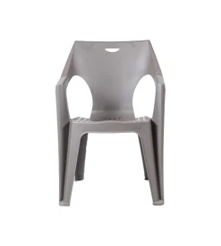 Discount Sedia da esterno con schienale medio "kreta" in polipropilene taupe 56x55x80 cm Mobili Da Giardino E Accessori