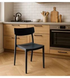 Mobili Da Giardino E Accessori|Sedia da esterno elica garden "debby" in polipropilene grigio scuro 46,5x49x80,5 cm