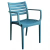Clearance Sedia da esterno elica garden "eveline" in polipropilene verde petrolio 58,5x55,2x84 cm Mobili Da Giardino E Accessori