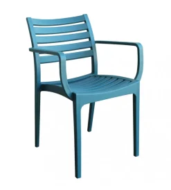 Clearance Sedia da esterno elica garden "eveline" in polipropilene verde petrolio 58,5x55,2x84 cm Mobili Da Giardino E Accessori