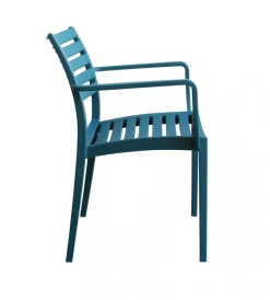 Clearance Sedia da esterno elica garden "eveline" in polipropilene verde petrolio 58,5x55,2x84 cm Mobili Da Giardino E Accessori