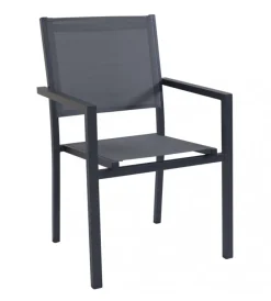Clearance Sedia da esterno elica garden "jamaica" in alluminio e textilene antracite 55x58x85 cm Mobili Da Giardino E Accessori