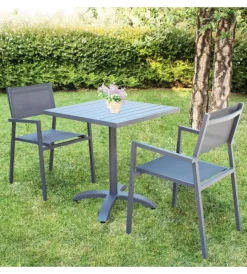 Clearance Sedia da esterno elica garden "jamaica" in alluminio e textilene antracite 55x58x85 cm Mobili Da Giardino E Accessori