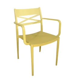 Mobili Da Giardino E Accessori|Sedia da esterno elica garden "darleen" in polipropilene giallo 55x55x81 cm