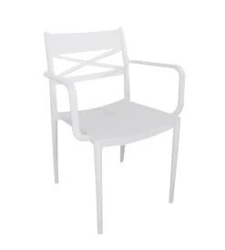 Mobili Da Giardino E Accessori|Sedia da esterno elica garden "darleen" in polipropilene bianco 55x55x81 cm