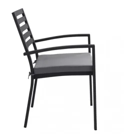 Discount Sedia da esterno elica garden "formentera" con cuscino in alluminio antarcite 55,5x61x85 cm Mobili Da Giardino E Accessori
