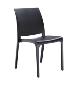 Mobili Da Giardino E Accessori- Sedia da esterno elica garden "volga" in polipropilene nero 46x54x80 cm
