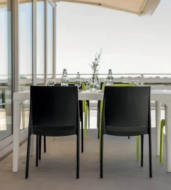 Mobili Da Giardino E Accessori- Sedia da esterno elica garden "volga" in polipropilene nero 46x54x80 cm
