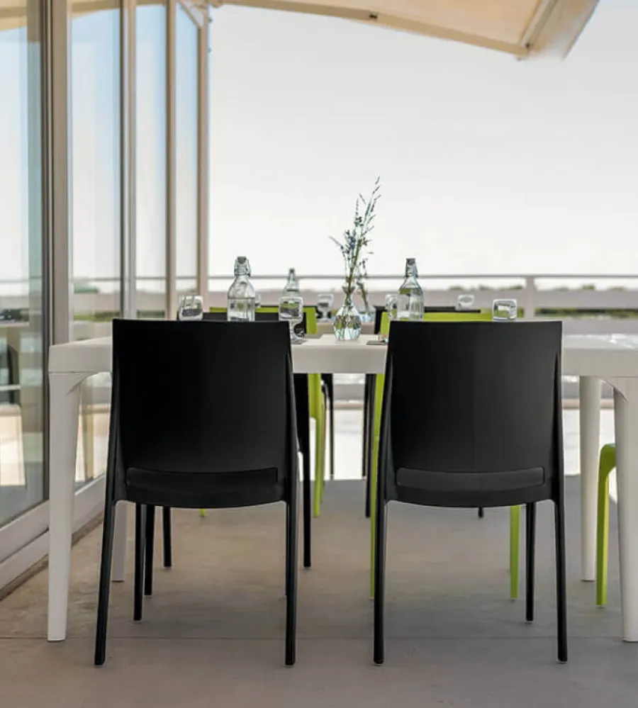 Mobili Da Giardino E Accessori- Sedia da esterno elica garden "volga" in polipropilene nero 46x54x80 cm