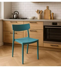 Mobili Da Giardino E Accessori- Sedia da esterno elica garden "debby" in polipropilene blu 46,5x49x80,5 cm