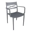Mobili Da Giardino E Accessori- Sedia da esterno elica garden "darleen" in polipropilene grigio scuro 55x55x81 cm