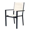 Outlet Sedia da esterno in alluminio e textilene panna 60x56,5x87 cm Mobili Da Giardino E Accessori