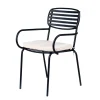 Clearance Sedia da esterno con braccioli "trieste" in metallo con cuscino beige 55x45x86 cm Mobili Da Giardino E Accessori