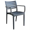 Mobili Da Giardino E Accessori- Sedia da esterno impilabile elica garden "eveline" in polipropilene antracite 58,5x55,2x84 cm