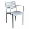 New Sedia da esterno impilabile elica garden "eveline" in polipropilene grigio 58,5x55,2x84 cm Mobili Da Giardino E Accessori