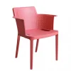 New Sedia da esterno impilabile elica garden "cathy" in polipropilene rosso corallo 60x58x76,5 cm Mobili Da Giardino E Accessori