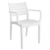 Mobili Da Giardino E Accessori- Sedia da esterno impilabile elica garden "eveline" in polipropilene bianco 58,5x55,2x84 cm