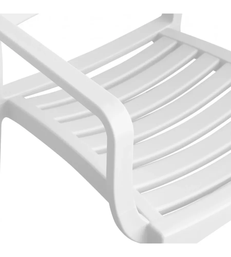 Mobili Da Giardino E Accessori- Sedia da esterno impilabile elica garden "eveline" in polipropilene bianco 58,5x55,2x84 cm