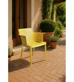 Online Sedia da esterno impilabile elica garden "cathy" in polipropilene giallo 60x58x76,5 cm Mobili Da Giardino E Accessori