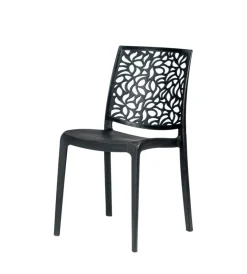 Mobili Da Giardino E Accessori- Sedia da esterno "london stone" in polipropilene antracite 43x55x83 cm