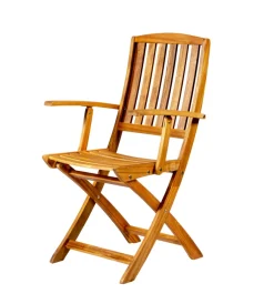 Mobili Da Giardino E Accessori-EuroGarden Sedia da esterno pieghevole con braccioli ย "navis" in legno di acacia 56x53,5x96 cm