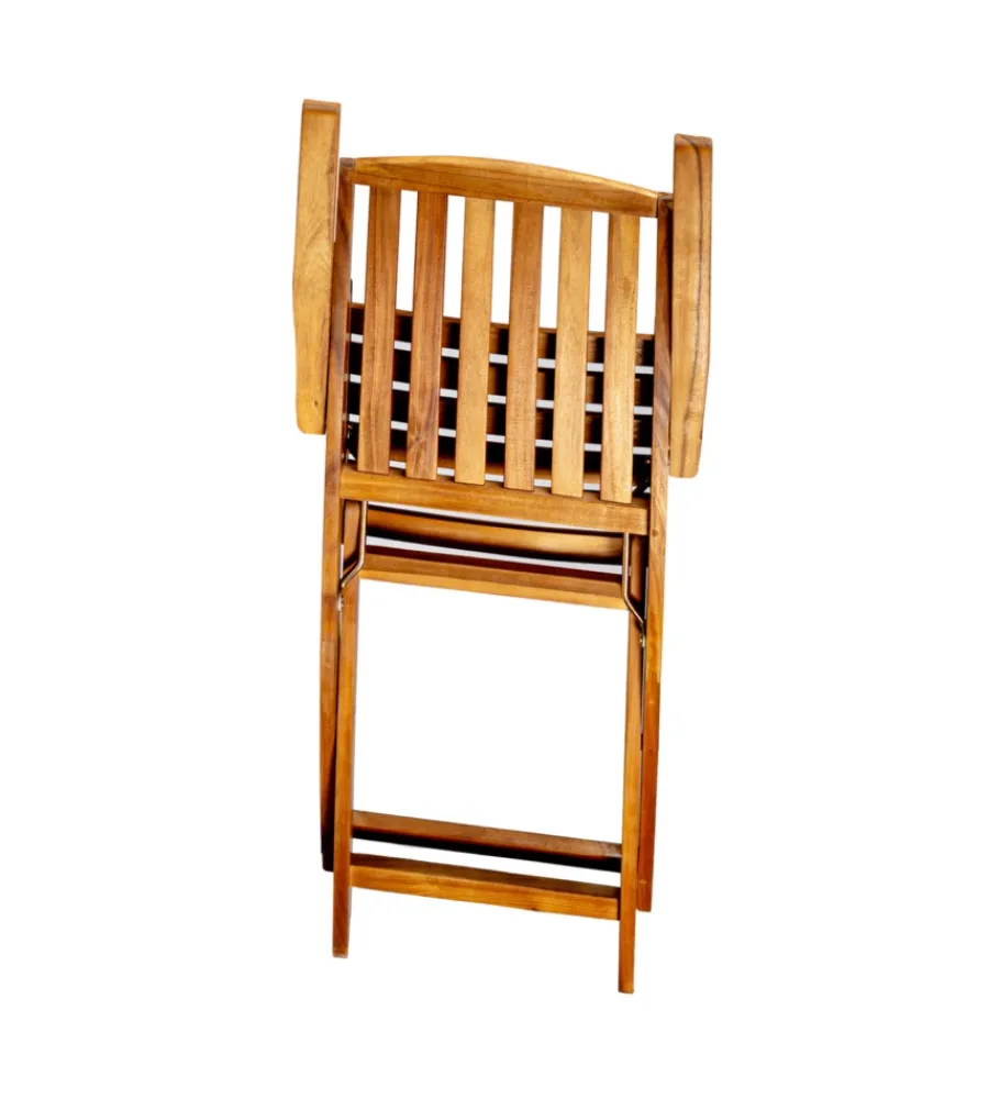 Mobili Da Giardino E Accessori-EuroGarden Sedia da esterno pieghevole con braccioli "navis" in legno di acacia 56x53,5x96 cm