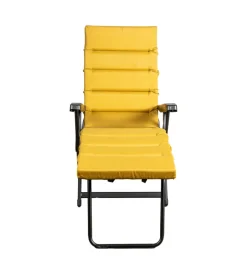 Outlet Sedia da esterno pieghevole reclinabile "bomber sicilia" in tessuto ocra 122x60x61 cm Mobili Da Giardino E Accessori