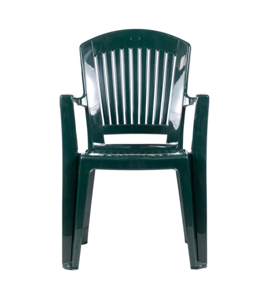 Mobili Da Giardino E Accessori- Sedia da giardino con schienale medio "comfort vega" in polipropilene verde 58x61x90 cm