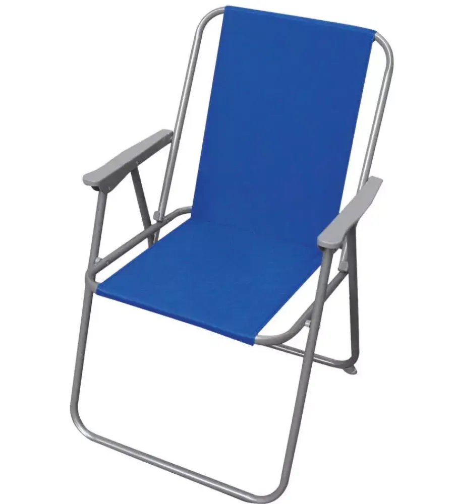 Mobili Da Giardino E Accessori- Sedia da giardino essenza "relax" in acciaio e pvc blu 53x47x76 cm