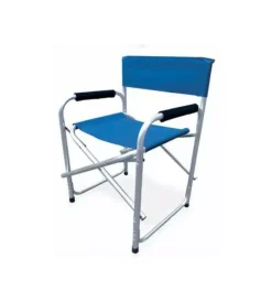 Hot Sedia da giardino essenza "regista" in alluminio e pvc blu 47x57x79 cm Campeggio