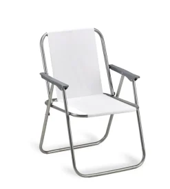Clearance Sedia da giardino essenza "relax" in acciaio e pvc bianca 53x47x76 cm Mobili Da Giardino E Accessori