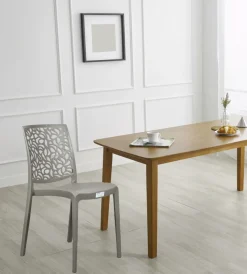 New Sedia da interno "london" monoblocco in resina color taupe, 44x56x83,5 cm Sedie E Sgabelli