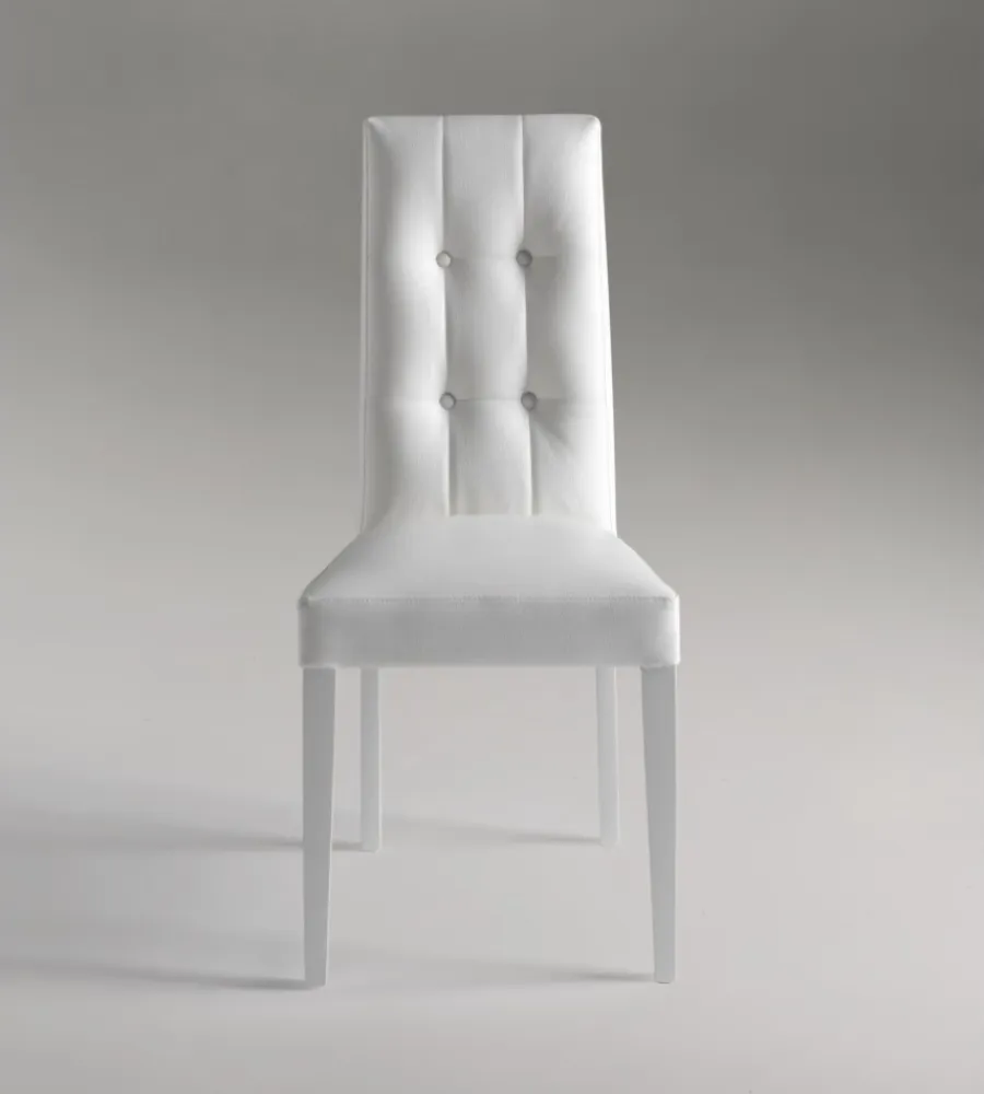 BellaHome Sedie E Sgabelli|Sedia da pranzo "dallas" in ecopelle bianco 46x45x100 cm