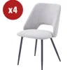 Sedie E Sgabelli|Sedia da pranzo "jamie" in tessuto beige 4 pezzi