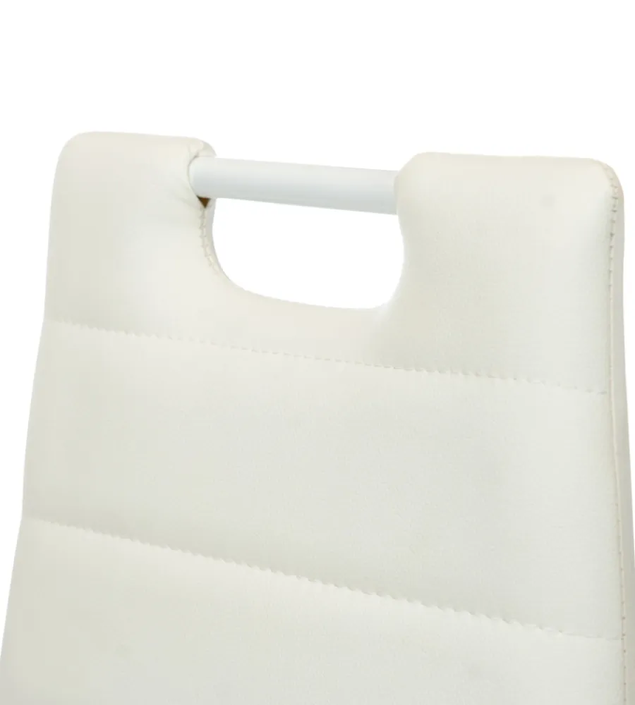 BellaHome Sedie E Sgabelli|Sedia da pranzo "lanzarote" in ecopelle bianco 42x49x97 cm