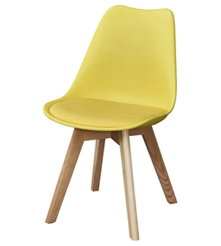 Discount Sedia da pranzo "leila" senape con gambe in legno 6 pezzi Sedie E Sgabelli