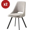 Sedie E Sgabelli|Sedia da pranzo "miranda" in tessuto beige 2 pezzi