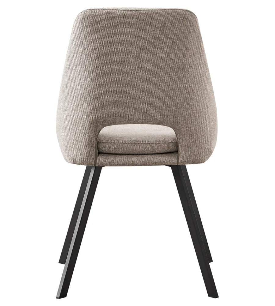 Sedie E Sgabelli|Sedia da pranzo "miranda" in tessuto beige 2 pezzi