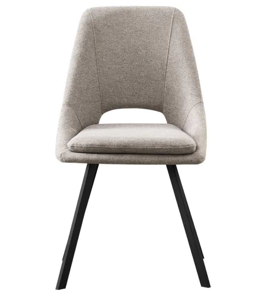 Sedie E Sgabelli|Sedia da pranzo "miranda" in tessuto beige 2 pezzi