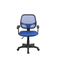 Sedie Ufficio|Sedia da ufficio blu "smart2" con braccioli, 57x56x88-100 cm
