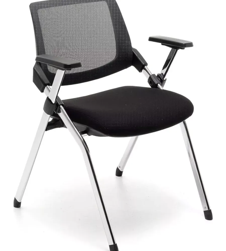 Sedie Ufficio- Sedia da ufficio "brifing" pieghevole nera, 61x60x80 cm