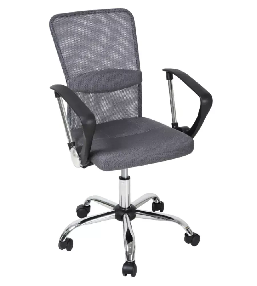 Sale Sedia da ufficio traspirante "stanford" con braccioli in tessuto grigio 56x53,5x91,5-101,5 cm Sedie Ufficio