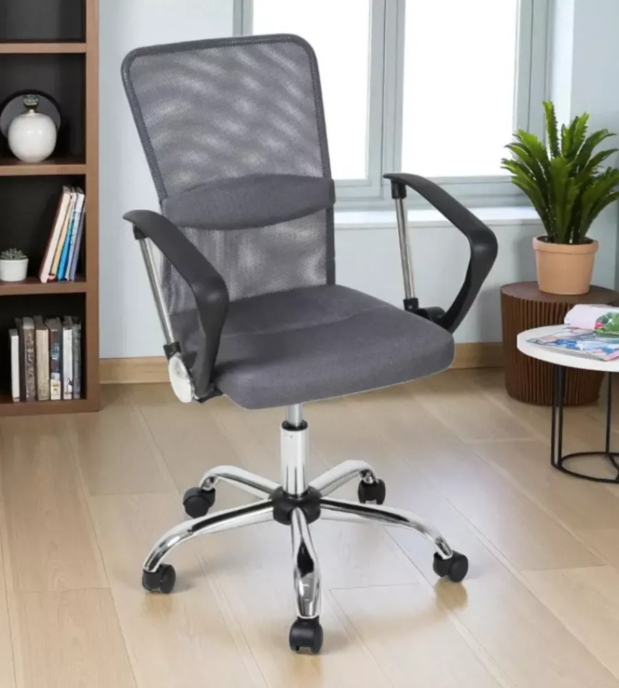 Sale Sedia da ufficio traspirante "stanford" con braccioli in tessuto grigio 56x53,5x91,5-101,5 cm Sedie Ufficio