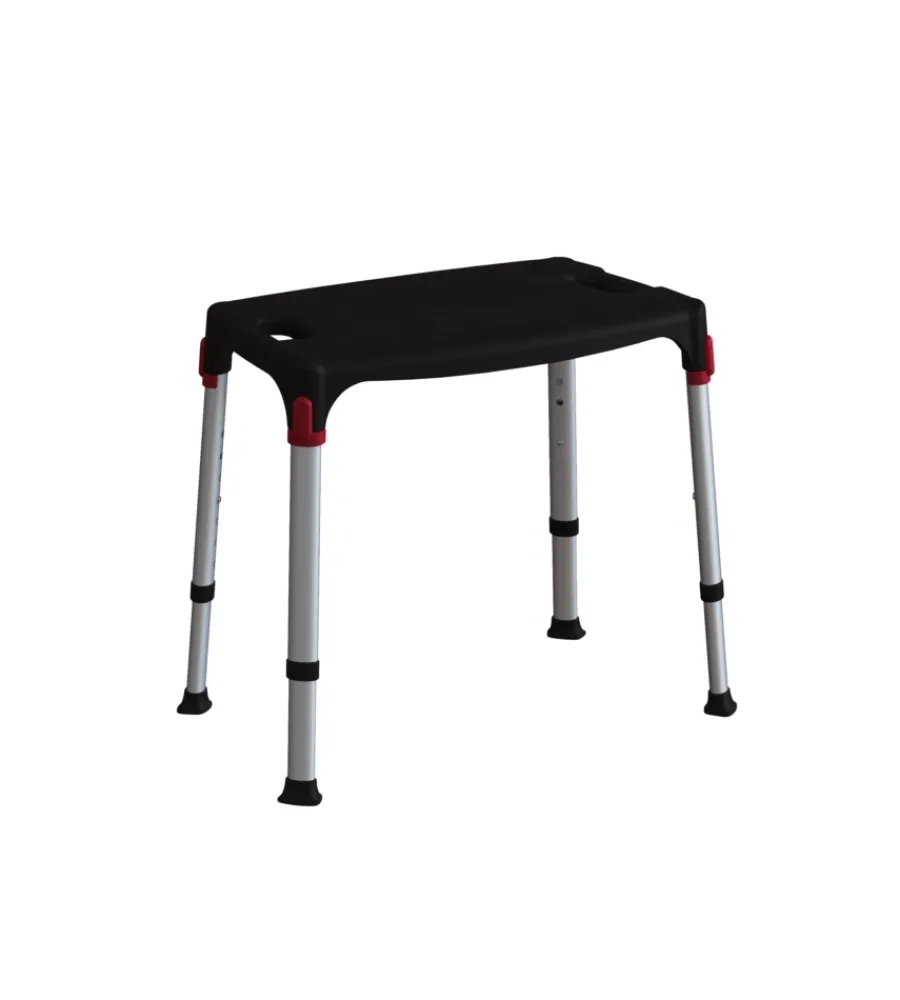 Accessori Bagno|Sedia regolabile da bagno colore nero, 50x30x39/54 cm